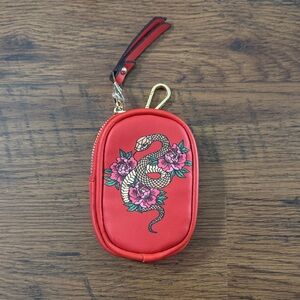 Steve Madden Red Clutch with Snake Design